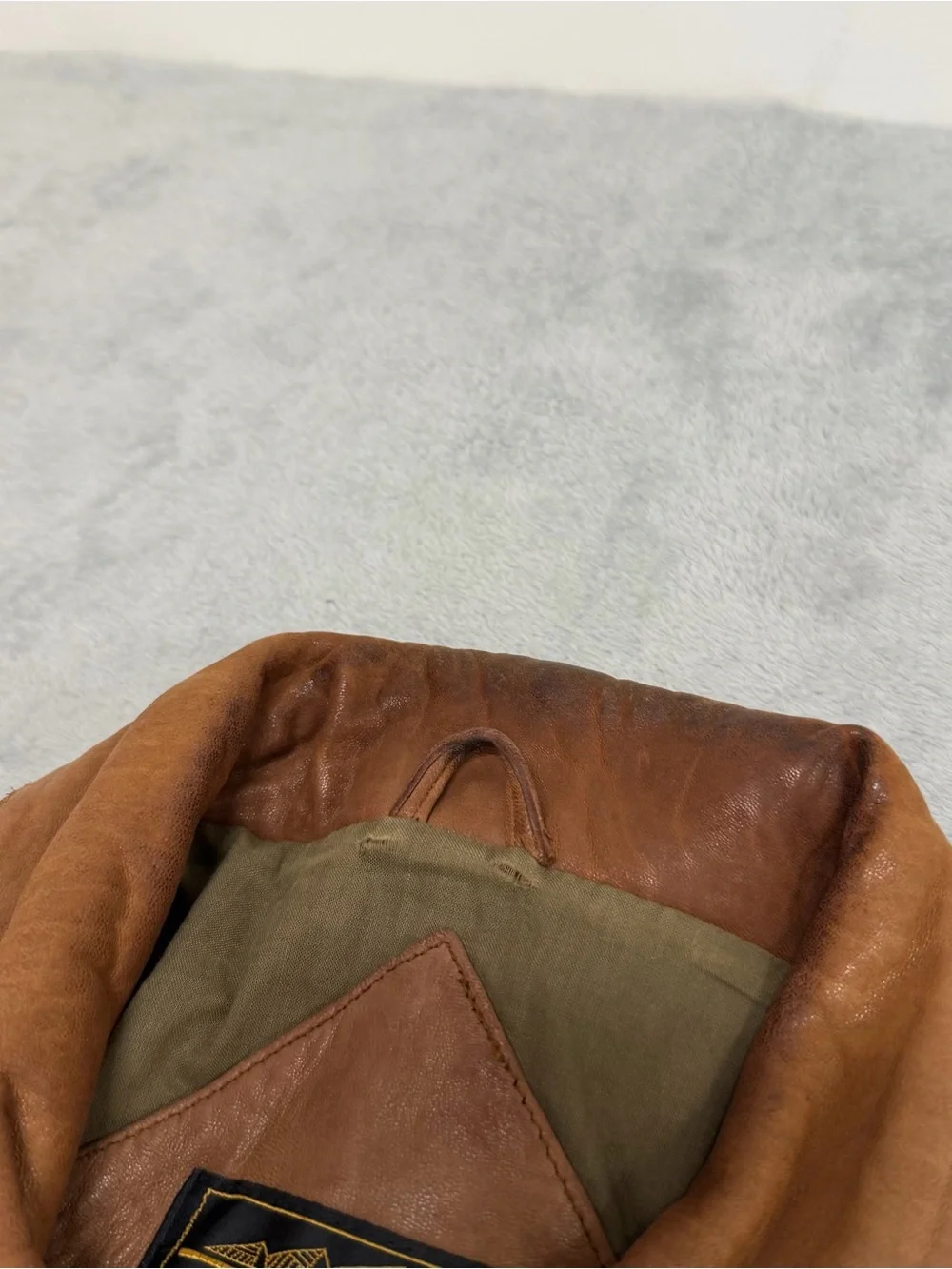 Vintage Eddie Bauer Brown Soft Leather Jacket Patina Broke-In Distressed Men’s L